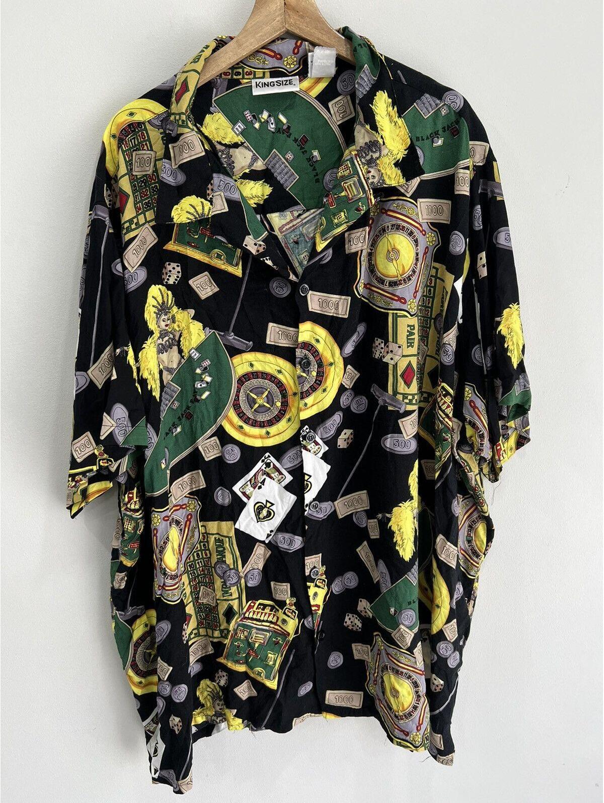 Vintage King Size Casino Hawaiian Shirt Camp Collar 5xl